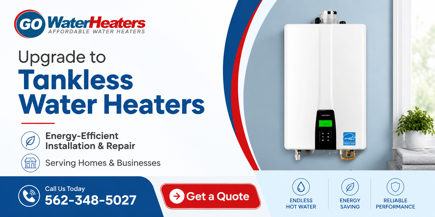Rinnai Tankless Water Heater Installers in Inglewood CA by Go Water Heaters